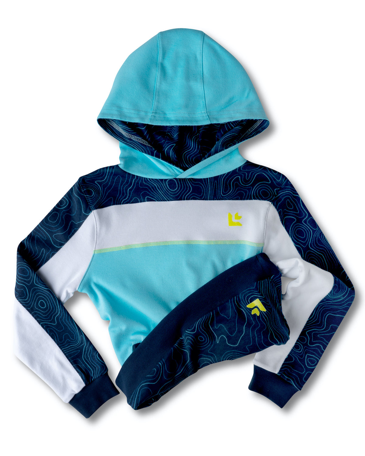 Kids Mariner Reversible Pullover Blue Print Hoodie | Made With